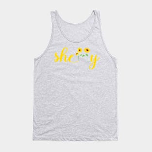 Shelly Name With Sunflowers Tank Top